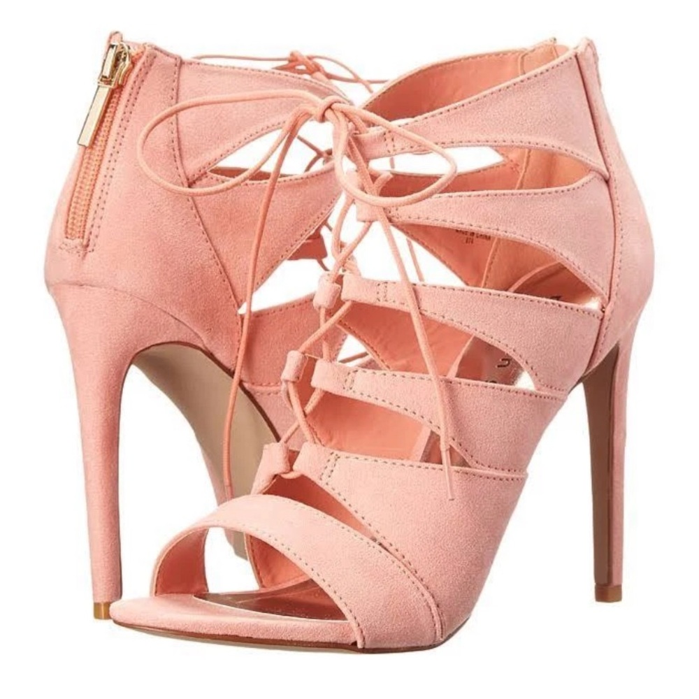 🌸🪸NEW Madden Girl Coral Lace-Up Heels size 7M Heel Height of 4.25 inches🪸🌸